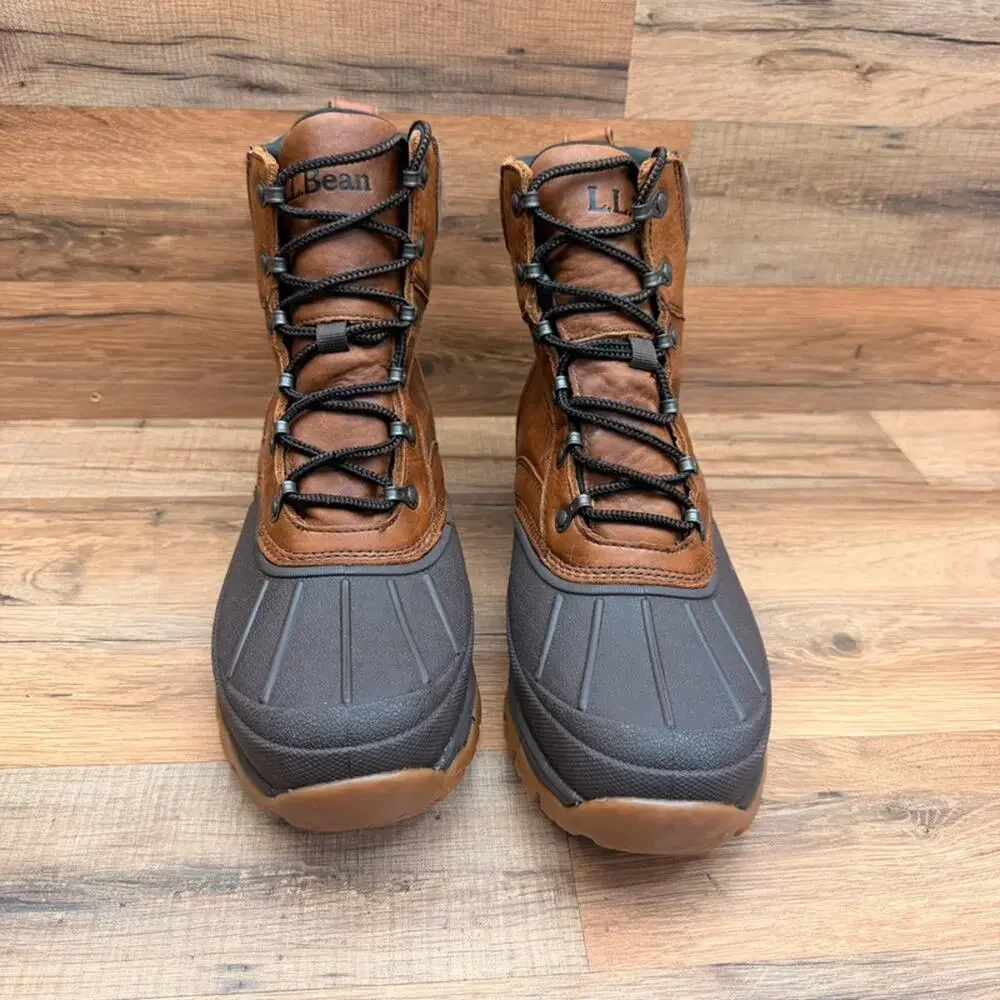L.L. Bean Storm Chaser 5 Mens  10M Duck Boots Brown Leather Primaloft Tek 2.5